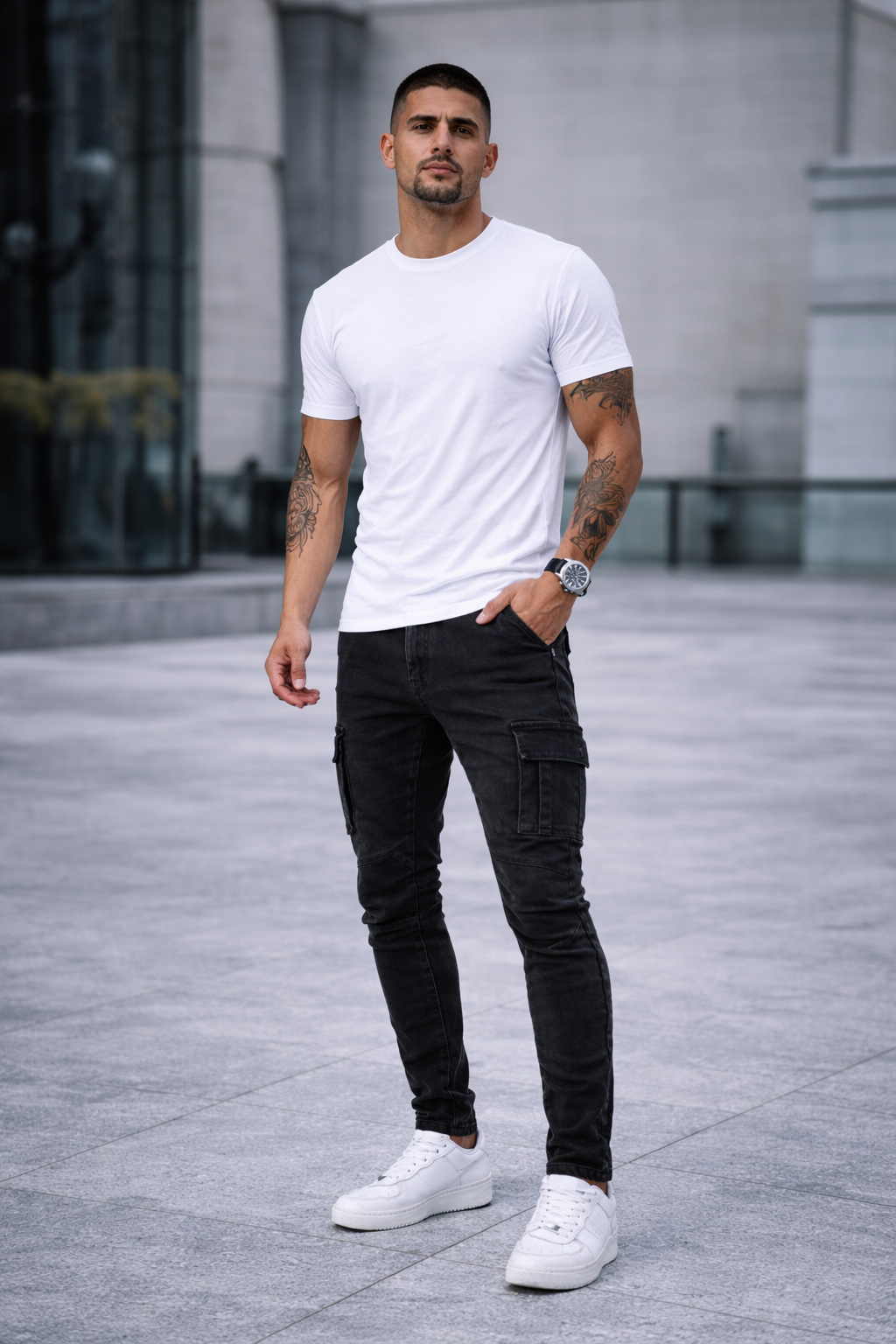 Gala Milova – Vaqueros Cargo Elásticos