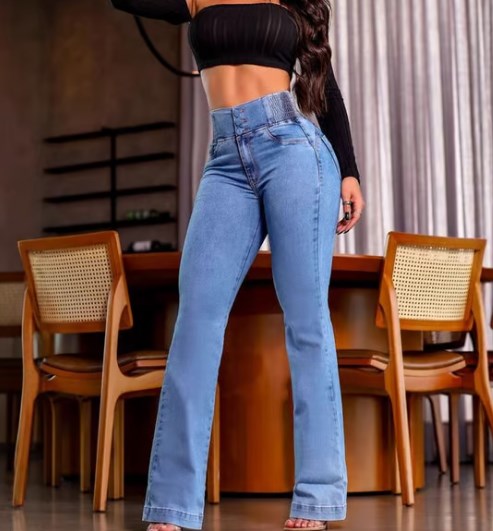 💕Frühlingsneuheit👖Stretch-Schlagjeans mit hohem Bund